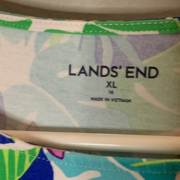 Lands' End Ladies Swim Cover-Up Size XL Dress Summer Tropical Beach Floral - Picture 12 of 13